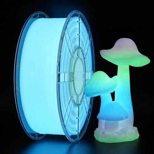 Kingroon Glow-in-the-Dark Rainbow Tints 3D Printer Filament PLA, Multi Colour PLA Filament, Dimensional Accuracy ±0.02mm