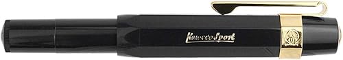 Miniatura 5 de Kaweco Pluma Estilográfica Sport Classic Negro, Punta Fina Deporte Octogonal Clip Oro.