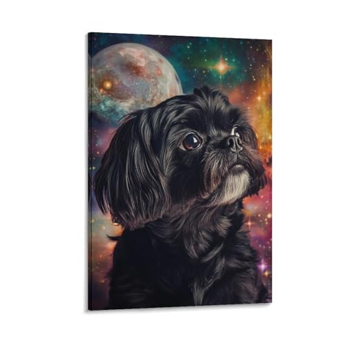 Tableau Shih Tzu image sur toile 40x60cm pour decoration murale salon
