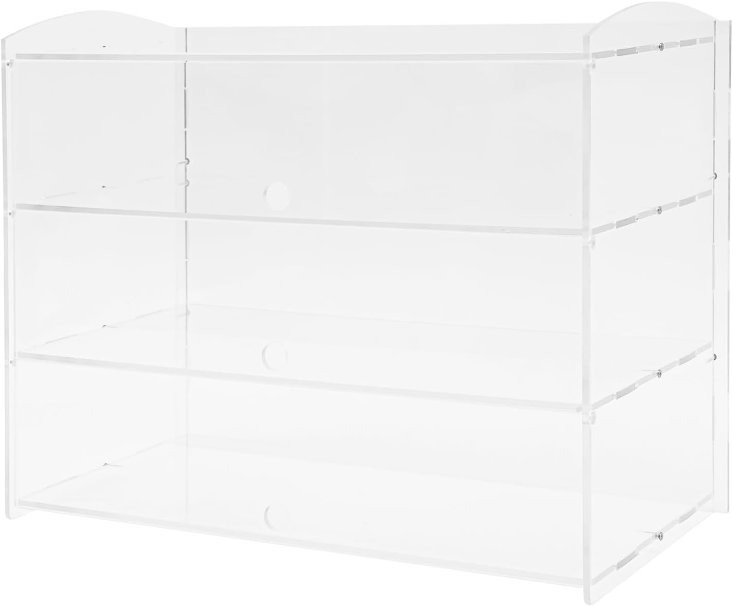 3 Tier Acrylic Bakery Display Case with Doors, Countertop Cookie Pastry Display Cabinet for Donuts Cupcakes, Clear Dessert Showcase for Store Commercial Kitchen or Home Use