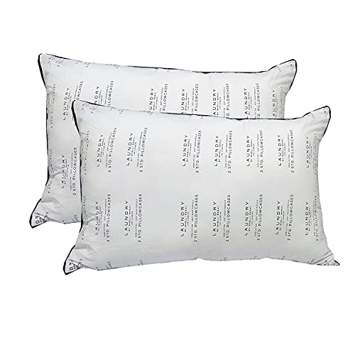 Image of ARLinen- Micro Filled Tex Print Cotton Pillow /Takiya Combo Set of 2 for Bed Room - 16x24 Inch