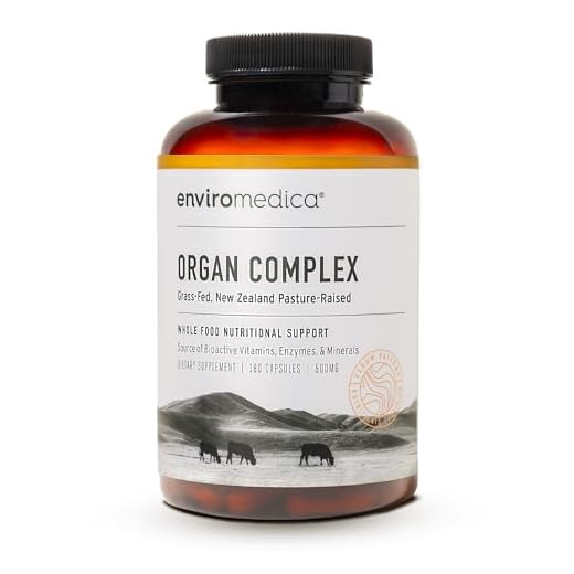 Enviromedica Grass-Fed Organ Complex: Freeze-Dried Beef Liver, Kidney, Heart, and Pancreas (180ct)