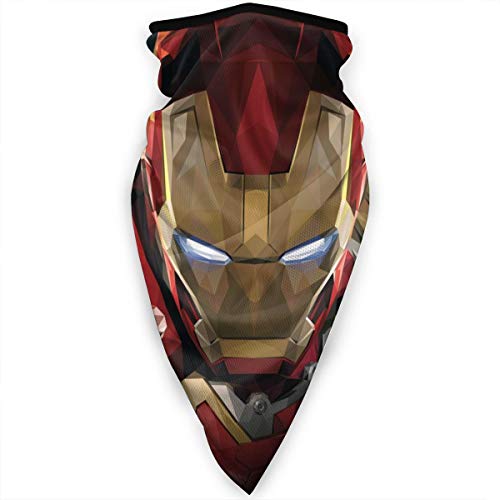 Iron Man Art Multifunctional Bandanas Face Mask Headband Scarf Headwrap Neckwarmer for Dust, Sports, Riding, Outdoors Black