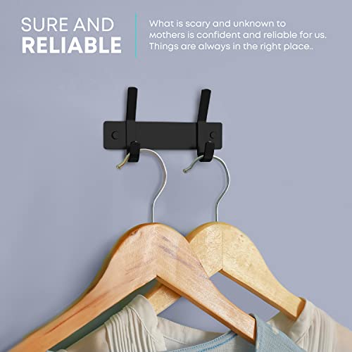 Sayoneyes Coat Rack Wall Mount With 2 Double Hooks For Hanging - 6 Inch Heavy Duty Sus304 Stainless Steel Matte Finish Waterproof – Wall Hook Rack For Bathroom Entryway #TOP2