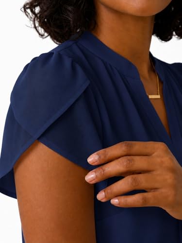 Image of Keiraa Women Blouse Half Sleeves Office Lady Shirt Women Tops