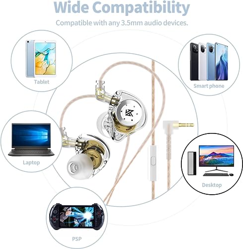 KZ EDX PRO in Ear Monitor IEM Wired Earbuds Earphones 1DD Wired Ear Buds HiFi Deep Bass with 1DD New 10mm Dynamic Driver Over Ear Headset with Detachable Cable