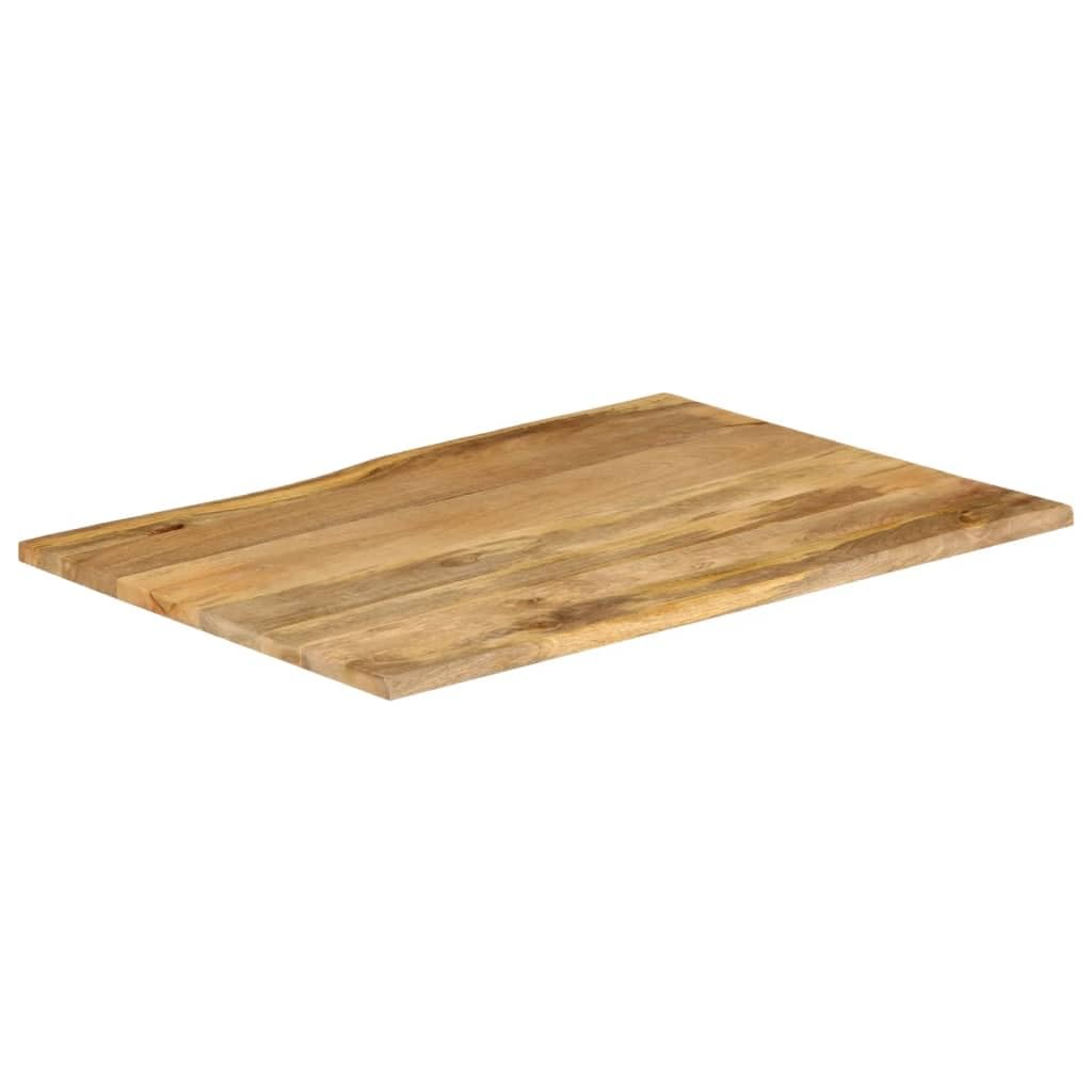 Homgoday Dessus de Table 90x80x2,5 cm Bord Vivant Bois Massif manguier, Plateau de Table pour Table à Manger, Bureau Réglable en Hauteur, Table de Bar, Table Basse A