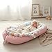 Baby Lounger for Newborn 0-24 Months, Snuggle Nest for Baby Girls Boys, Breathable & Soft Cotton Infant Lounger Cover, Portable and Lightweight Baby Cushion for Home and Travel (Pink)