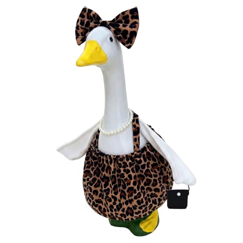 Tcwhniev Lady Porch Goose Outfit, Decorative Lawn Goose Costume, Garden Funny Statue Dress Up Cloth for Outdoor Decoration