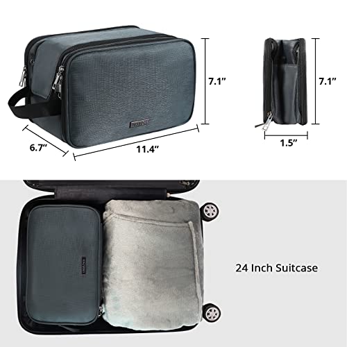Opposhe Travel Toiletry Bag For Men, Large Hanging Dopp Kit For Shaving, Travel Organizer With Water-Resistant Tpu Pockets, Grey #TOP5