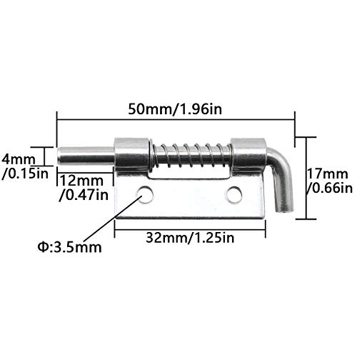 Zrm&E 4Pcs 304 Stainless Steel Flat Pin Hinge Spring Latch Movable Spring Bolt Hinge Distribution Cabinet Box Upper And Lower Door Shafts For Cabinet Door #TOP1