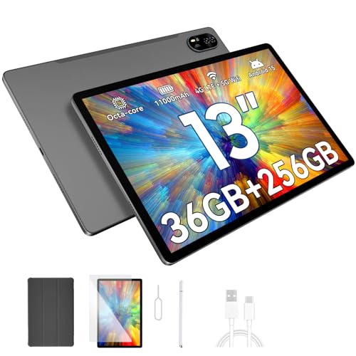 Blackview 13 Pulgadas Mega8 Tablet,90HZ Android 15 Tableta Large Display,36GB RAM+256GB ROM/2TB TF Octa Core T620,Dual 4G LTE & 5G WiFi,11000mAh,2K FHD,Dual AI Cámara Widevine L1/GPS/WPS/PC Mode