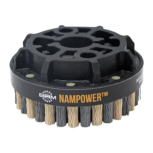 Image of Brush Research ADD10018320 Nampower Dot Type Abrasive Disc Brush, Combination Silicon Carbide /Ceramic Filament, 100mm Diameter, 18mm Bristle Length (Pack of 1)
