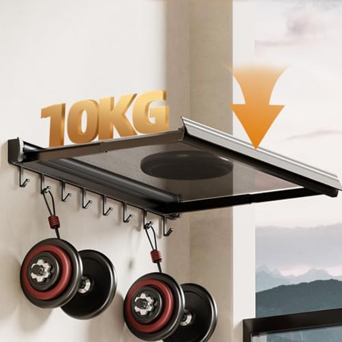 Wall Mounted Drying Rack - 23.6" Space-Saving Mesh Towel Holder with Hooks, Quick Dry Laundry Solution, Versatile Gray Design for Home, Bathroom & Outdoor Use