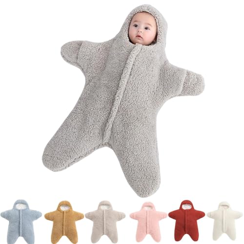 Image of Baby Starfish Onesie, Thick Fleece Wearable Starfish Baby Onesie, Newborn Starfish Swaddle Bag