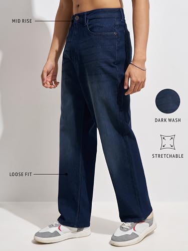 Image of Highlander Men's Straight Relaxed Fit Jeans | Stretchable | Everyday Comfort & Style| Jeans for Man|Premium Cotton Blend