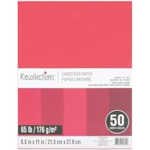 Recollections 50 Sheets Shades of Red 8.5" x 11" Cardstock Paper - Acid and Lignin Free Paper for Scrapbooks, Arts & Crafts - 1 Pack