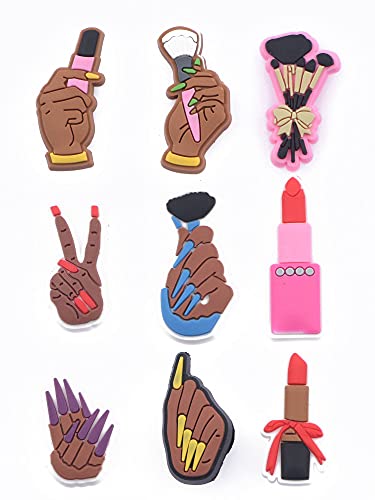 Unn 50 Pcs Pink Cartoon Shoe Charms Makeup Girl Decorations Bling Butterfly Bracelet Accessories Rhinestone Metal Chain Charm 50Pcs-5 #TOP1