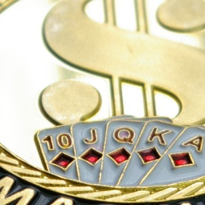 Fa. Wessel Pokerguard Poker Card Guard Money Machine echt vergoldet, Pokerzubehör