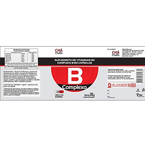 Complexo B 500mg Chá Mais 60 cápsulas
