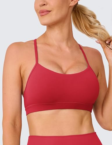 Image of BAYDI Clouduxi Y Back Sports Bra for Women - Padded Racerback Spaghetti Strap Low Impact Workout Yoga Bra, A-C Cups