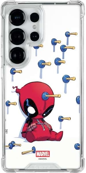 Skinit Clear Phone Case Compatible with Galaxy S25 Ultra - Officially Licensed Marvel Deadpool Babypool Playing Design