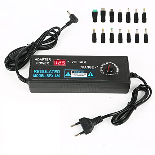 Adaptateur secteur universel réglable 3 V 24 V 5 A 120 W Adaptateur d'alimentation réglable 100 V 240 V avec 14 conseils pour appareils ménagers Éclairage LED, DVD, moniteur TFT Cover