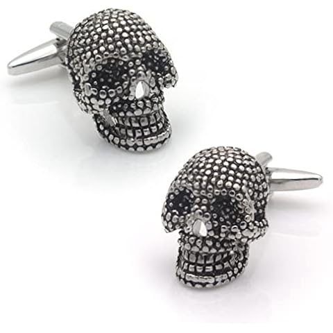 Handcrafted Gothic Silver Skull Cufflinks Cover