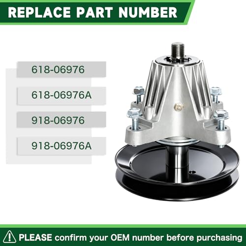 TENGMUJX 618-06976 918-06976 Spindle Assembly Fit for 42 inch Deck Cub Cadet XT1 LT42 XT2 LX42 XT1-42 XT2-42 Craftsman T8000 T7800 T210 CYT4220 SE Lawn Mower Replaces OEM MTD 618-06976A 918-06976A by TENGMUJX - Used condition - Image 3