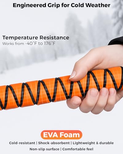 Image of EcoNour 43 inch Ice Scrapers for Car Windshield Extendable 3 Parts Detachable | Telescopic Snow Brush for Car, Trucks, SUV | Long Snow Scraper with Brush | Car Winter Accessories (2 Pack)