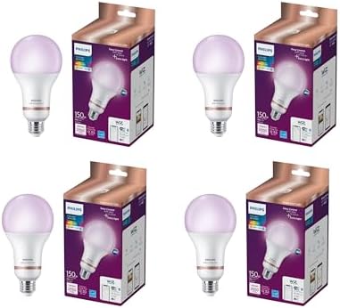 Philips Smart 100W A23 LED Light Bulbs 4-Pack - Connects to Your ...