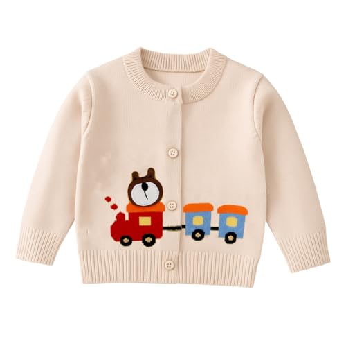 Image of Bold N Elegant Knitted Car Cardigan Sweater for Infant Toddler Baby Boys n Girls | Warm Woolen Front Open Winter Sweater for Kids Infant Toddler Kids