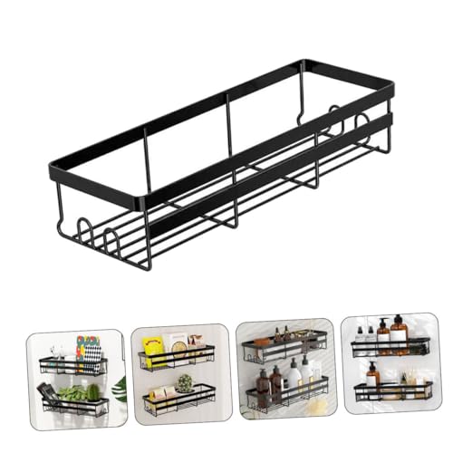 Étagère murale de salle de bain noire mate, organiseur de douche premium - 5