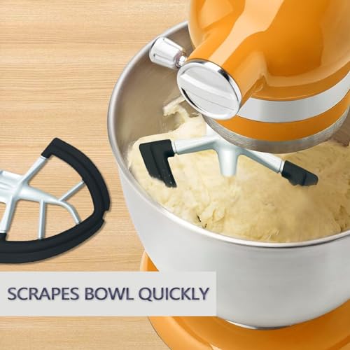 Image of Flex Edge Beater for KitchenAid 4.5 /5 QT Tilt Head Stand Mixer Fits 4.5-5 Quart Bowls,With Silicone Edges For Kitchen Aid Accessories and Attachments,Black
