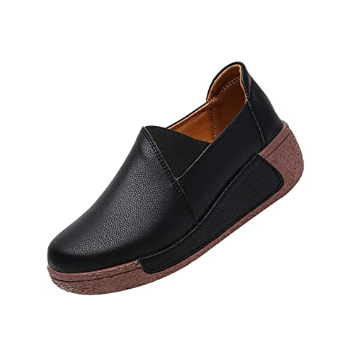 AngryMonkey Women's Slip-on Wedge Sneakers,Lightweight Comfort Orthopedic Hidden High Heel Casual Fashion Platform Walking Shoes