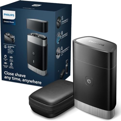 Philips Portable Shaver, On-The-Go Wet and Dry Electric Shaver, ComfortCut Blade System, 3D Floating Heads, Compact Design, Powerful Battery, - image 1