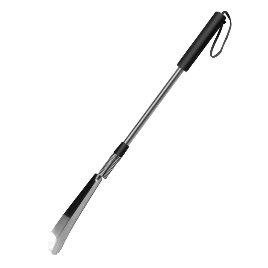 Calzador de zapatos largo de acero inoxidable extensible y ajustable de 41 a 78 cm