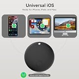 Air Tracker Tags 2 Packs, Black Wallet Tracker Works with Find My App Only Support iOS, Item Finders for Keys, Luggage, Suitcases, Replaceable Battery