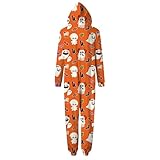 Familien-Halloween-Pyjama Halloween Parent Child Outfit Printing Hooded Zipper Jumpsuits That Occupy The Home(Damen,#056,XXL)