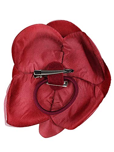 Image of Women's Multifunction Rose Flower Sheer Petal Brooch Pin Hair Tie Clip