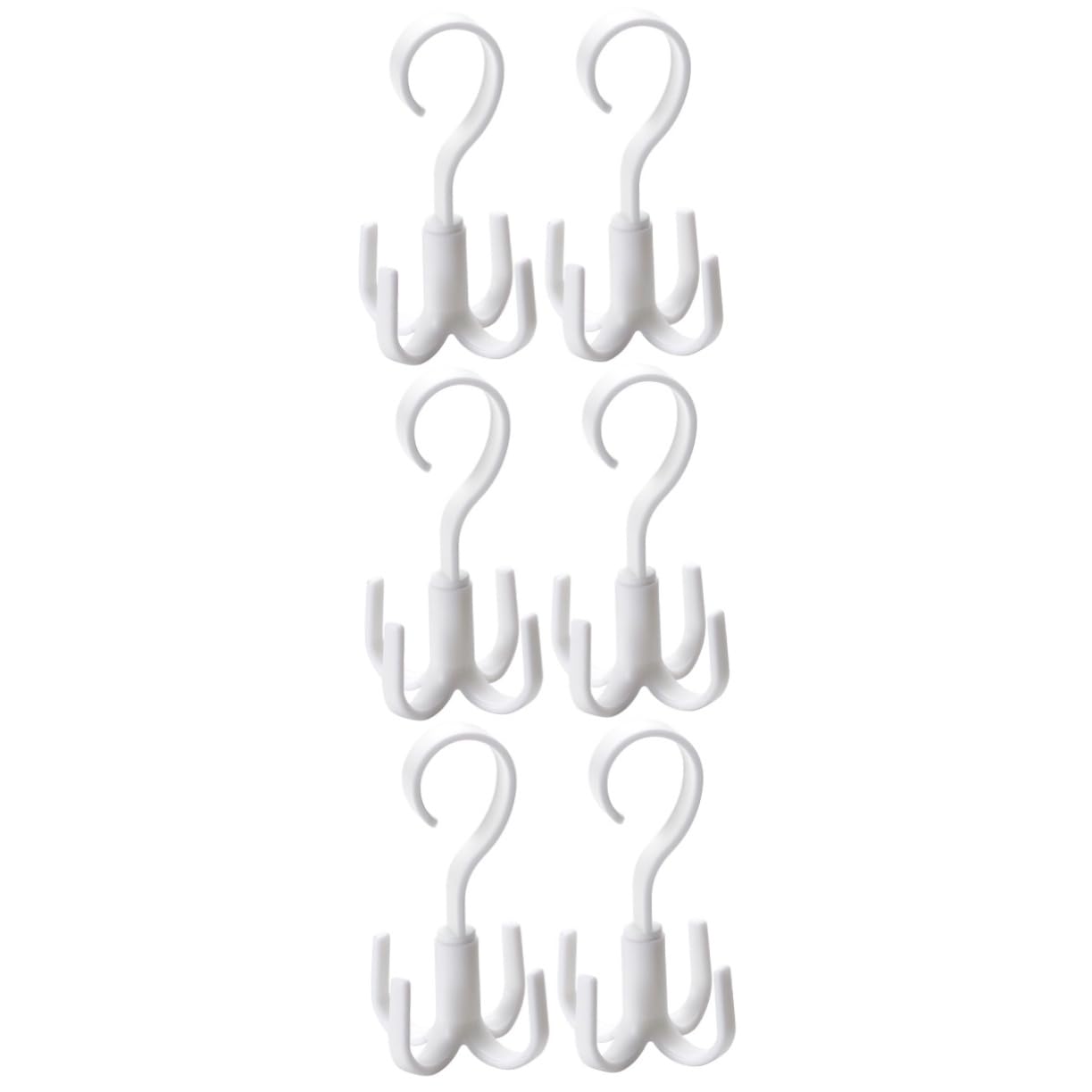 MUCKLILY 3sets Handbag Storage Hook Multi Functional Rotating Tie Hanger Closet Organizer for Scarves Belts Bags Space Saving Wardrobe Storage 2pcs*3