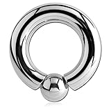 Schraubkugelring 4,0 - 15,0 mm aus 316L Chirurgenstahl - Größenwahl - Intimpiercing BCR Screw-On (Dicke: 5,0 mm | Innendurchmesser: 14 mm)