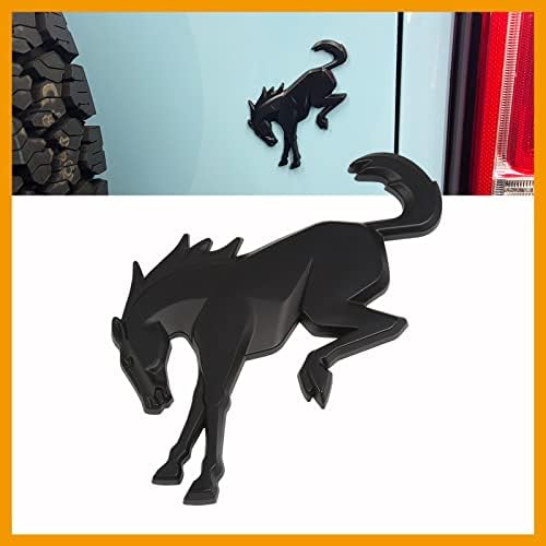 Horse Badge Embelm for Bronco 2021 2022 2023 - ANMOSVO Vinyl Rear Emblem Overlay Decals Stickers Tailgate Letters Compatible with Bronco/Bronco Sport Accessories 2020 2021 2022 2023 - Matte Black