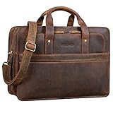 Vielfältiges Platzangebot mit insgesamt 12 Fächern | Zwei große Hauptfächer für den Transport von breiten DIN A4 Aktenordnern | gesondertes Laptopfach | hochwertige, robuste Vintage Leder Aktentasche