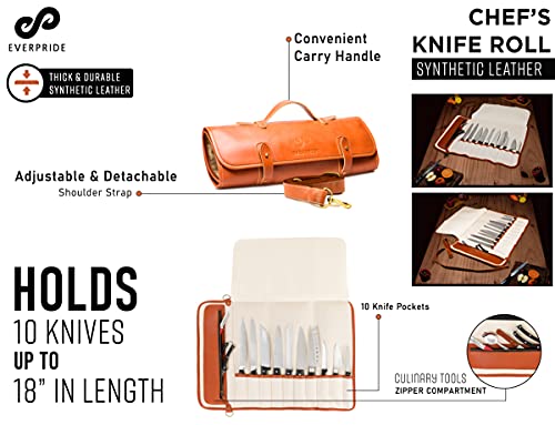 image for EVERPRIDE Knife Roll Bag for Chefs – Knife Bag Case Holds 10 Knives 