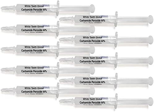 10 Syringes (3ml) New Strongest 44% Carbamide Peroxide Teeth whitening Gel (Mouth Trays NOT Included)