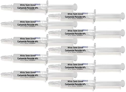 10 Syringes 3ml New Strongest 44 Carbamide Peroxide Teeth whitening Gel Mouth Trays NOT Included