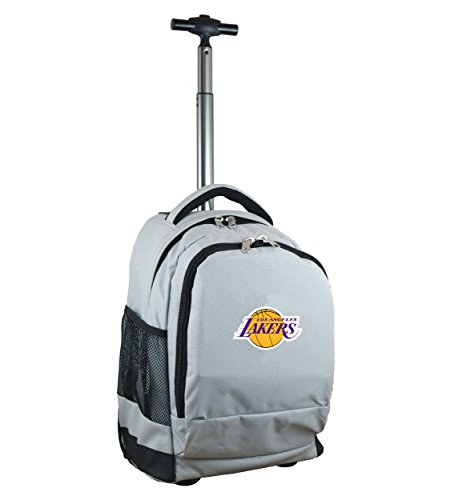 Denco NBA Los Angeles Lakers Wheeled Backpack, 19-inches, Grey