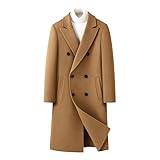 Gen&eacute;rico Abrigo De Lana para Hombre, Cruzado, con Forro De Plum&oacute;n Desmontable. Chaqueta Acolchada De Invierno, Abrigo Grueso De Lana De Largo Medio....