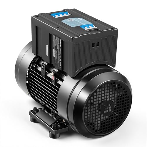 VEVOR Single Phase to 3-Phase Rotary Converter, 10HP 28A 208-240V Input/Output Rotary Phase Converter - Expandable to Higher Horsepower for Heavy-Load Equipment